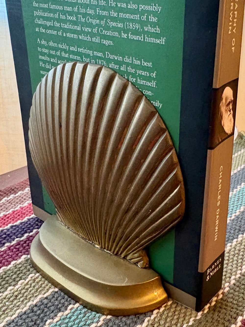 Vintage Shell Bookends - Brass Decorative Pair - Picture 2 of 5